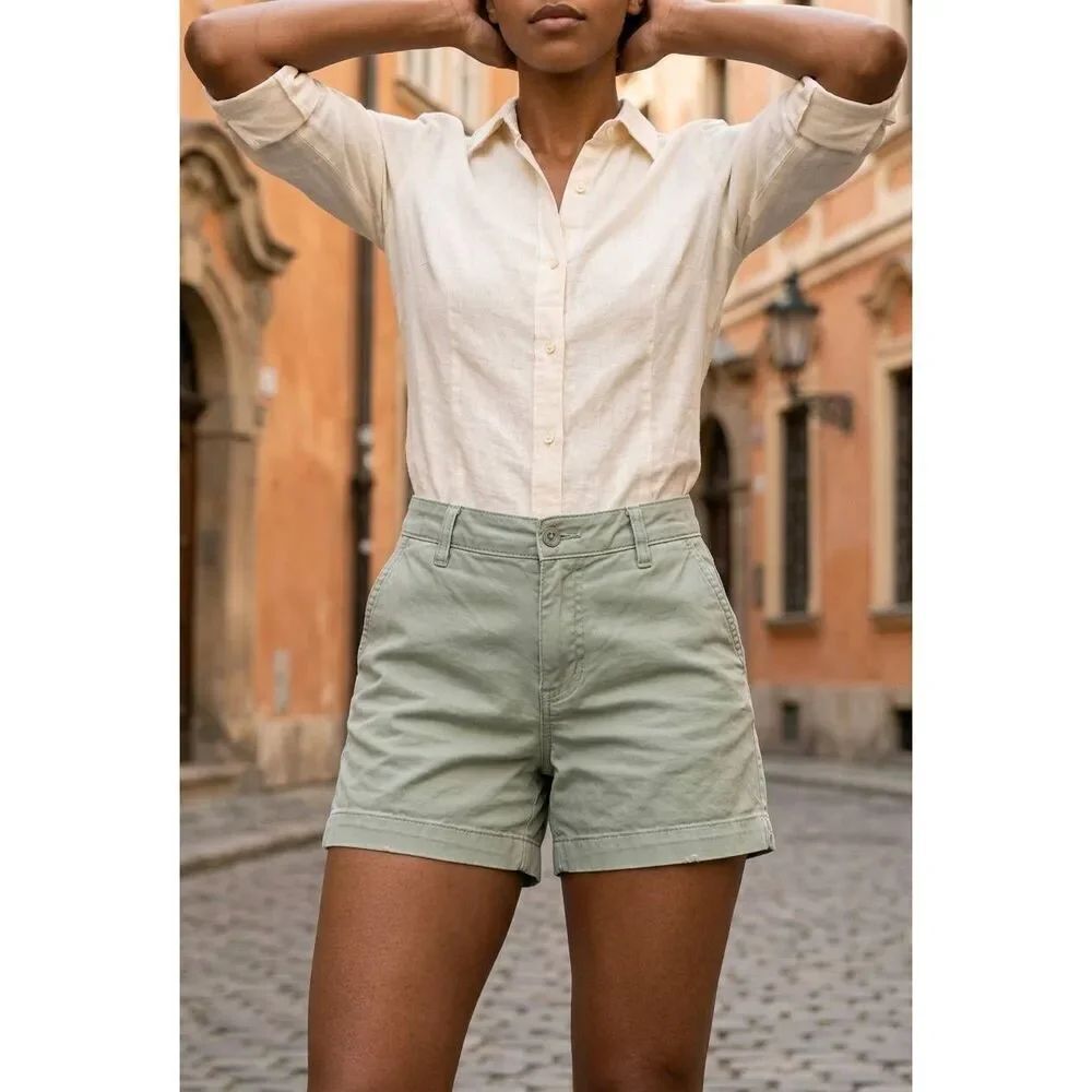 ☔️💜Vintage Old Navy Khaki Cotton Chino Shorts Size 6